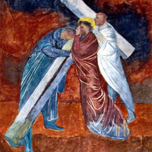 2. Station: Jesus nimmt das schwere Kreuz auf sich
