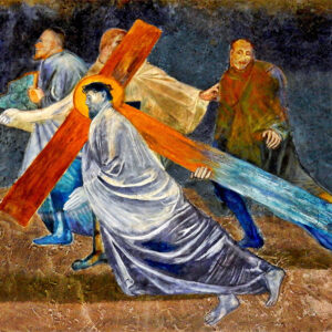 5. Station: Simon von Cyrene hilft Jesus, das Kreuz zu tragen
