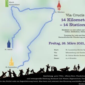 Via Crucis über Pfarrgruppe Rockenberg 14 Kilometer und 14 Stationen